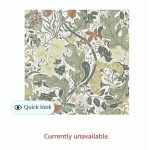 Light Green Floral Wallpaper Peel & Stick Removable Cottagecore 16.1 x 393.7"